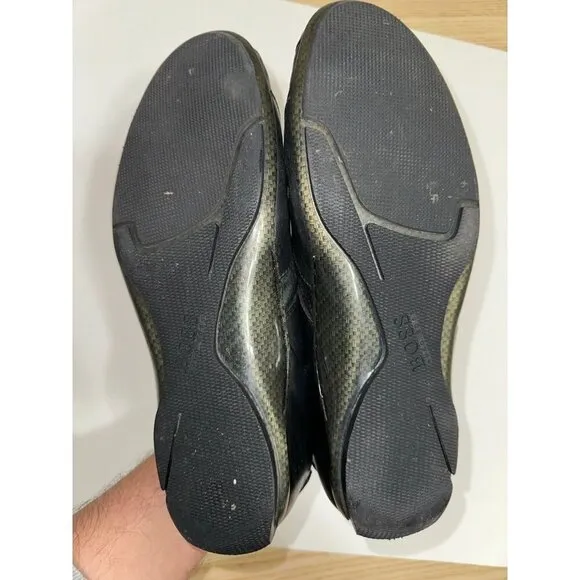 BOSS Hugo Black Leather Mercedes F1 Formula 1 Motor Sport Driving Shoes  Size 10