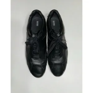 BOSS Hugo Black Leather Mercedes F1 Formula 1 Motor Sport Driving Shoes  Size 10