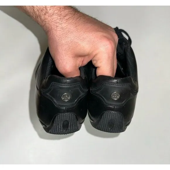 BOSS Hugo Black Leather Mercedes F1 Formula 1 Motor Sport Driving Shoes  Size 10