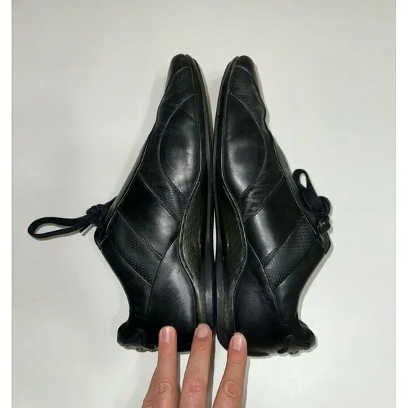 BOSS Hugo Black Leather Mercedes F1 Formula 1 Motor Sport Driving Shoes  Size 10