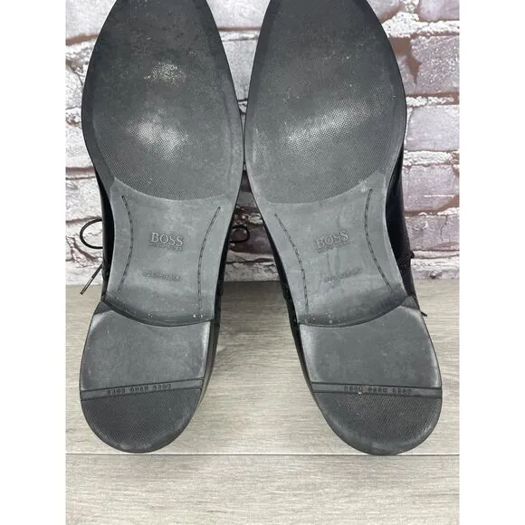 Boss Hugo Boss Black Leather Wingtip Oxfords Dress Shoes Men's Sz 12M US/45EU