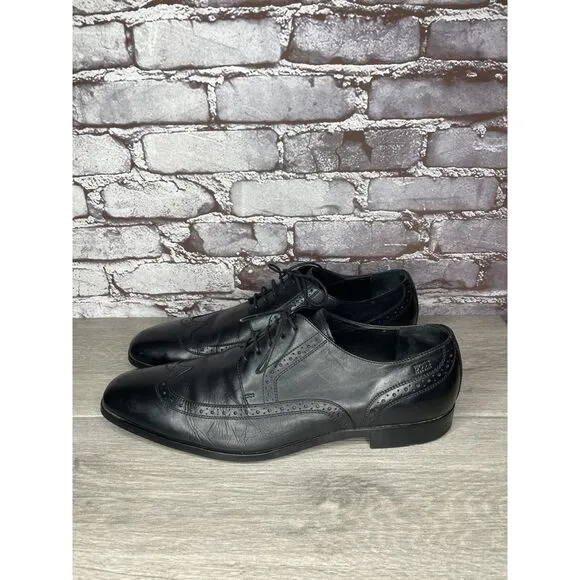 Boss Hugo Boss Black Leather Wingtip Oxfords Dress Shoes Men's Sz 12M US/45EU