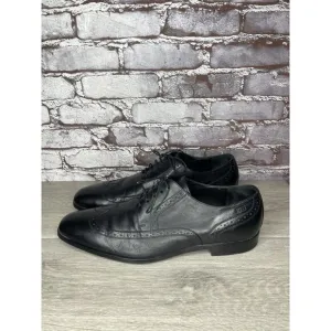 Boss Hugo Boss Black Leather Wingtip Oxfords Dress Shoes Men's Sz 12M US/45EU