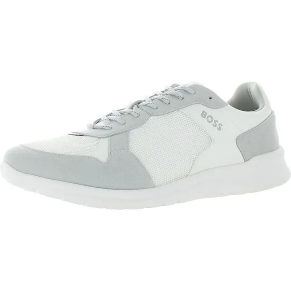 Boss Mens White Colorblock Mesh Casual And Fashion Sneakers Imperfections