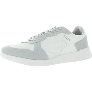 Boss Mens White Colorblock Mesh Casual And Fashion Sneakers Imperfections