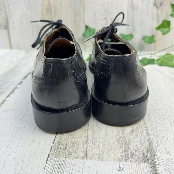 Bostonian Florentine Dress Shoes Men's 9M Black Leather Cap Toe Italy