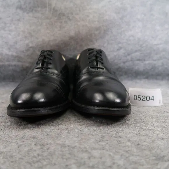Bostonian Shoes Mens 10 Oxford Cap Toe Brogue Impression USA Leather Black Dress