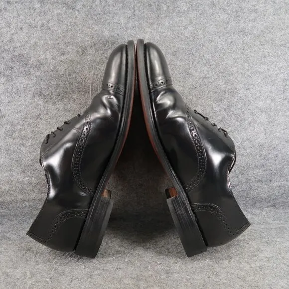 Bostonian Shoes Mens 10 Oxford Cap Toe Brogue Impression USA Leather Black Dress