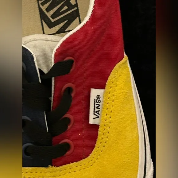 Brand New VANS Era Rally Color Block Red Black Yellow Men 6 Women 7.5 NWT