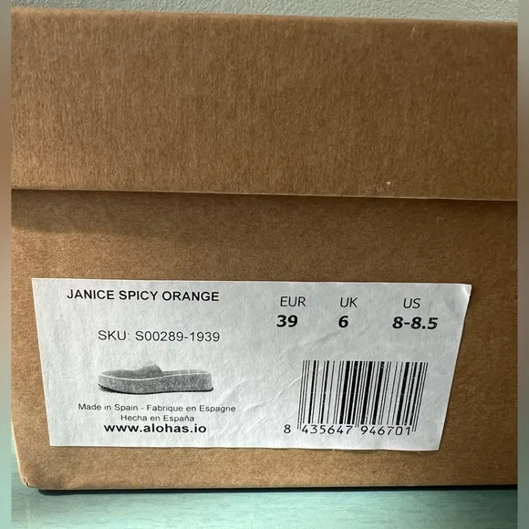Brand New with box/never been worn. Alohas Janice Spicy Orange Sandals
