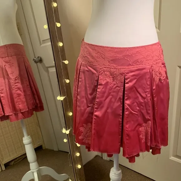 Brenda Knight Godet Lace Mini Skirt Free People