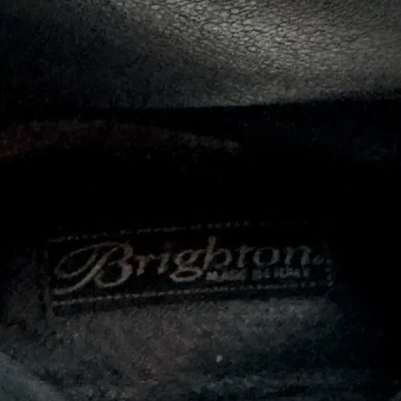 Brighton Vintage Hunter Italian Leather Black/Brown Riding Boots Women's Size 8