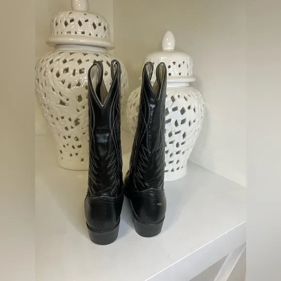 BRONCO  black  cowboy boots all man made materials 5283  size 9
