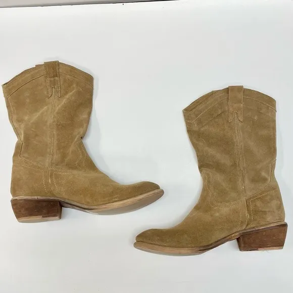 Bronx Dirty Suede Color Pull On Linux Western Women's Boots Style 13291 US 10