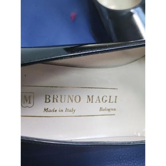 Bruno Magali Women Black &quot;Patent Leather&quot; Made in Italy Pointed Toe Pumps 7.5
