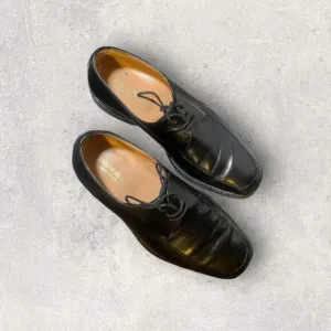 Bruno Magli Bishop Italian Black Nappa Leather 9.5 W Men’s Dress Shoes