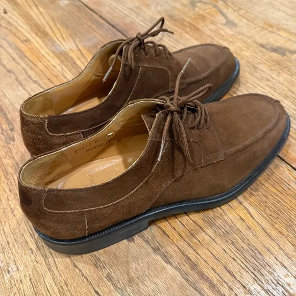 Bruno Magli Marcello Suede Oxfords Leather Gore Tex Shoes Brown Men 11.5 Italy