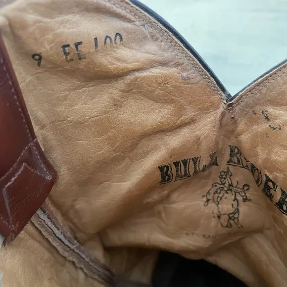 BULL RIDER Made in Mexico Vintage Lizard Skin Boots in Rust Brown Size 9 EE