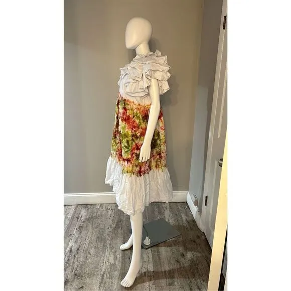 BUSAYO FOLAKE printed Ruffle Dress Size Medium NWT