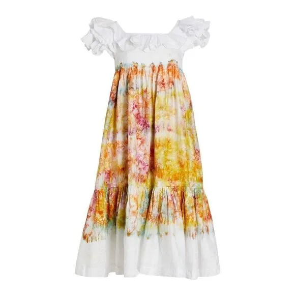 BUSAYO FOLAKE printed Ruffle Dress Size Medium NWT