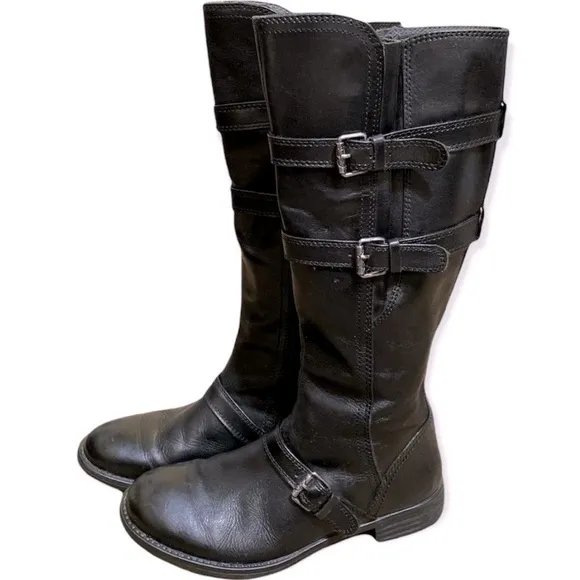 Bussola Trapani Black Leather Riding Boots size 37