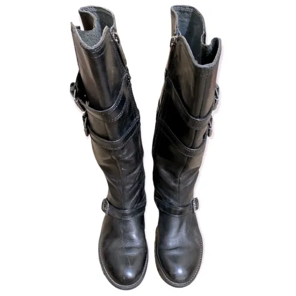 Bussola Trapani Black Leather Riding Boots size 37