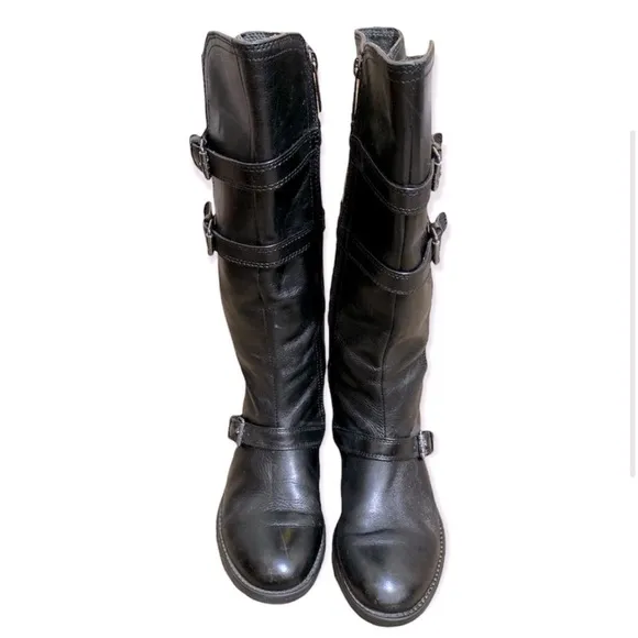 Bussola Trapani Black Leather Riding Boots size 37