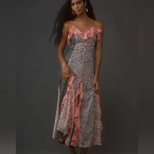 By Anthropologie Panel Sheer Ruffle Boho Cottagecore Dress NWT Romantic Luxury