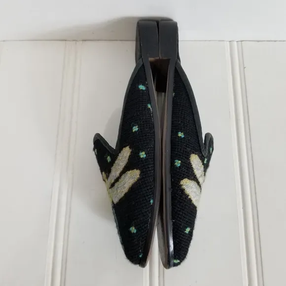 ByPaige Dragonfly Needlepoint Mule Shoes