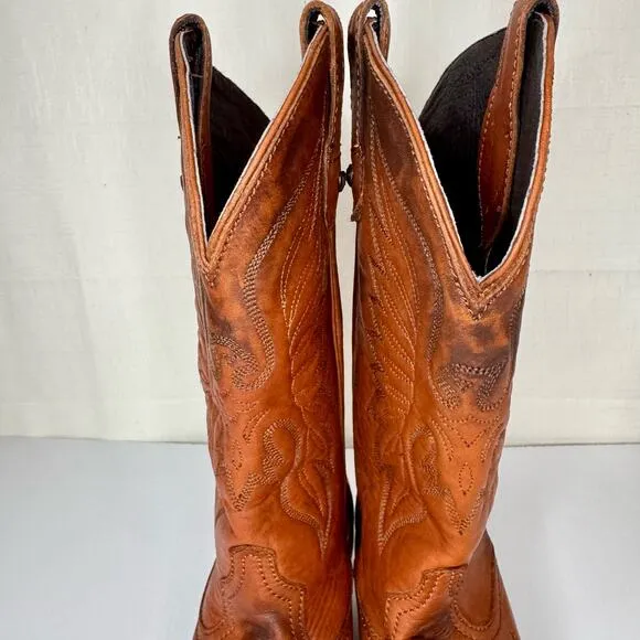 CABORCA Cowboy Boots Women's 8.5 Leather Western Coastal Cowgirl Festival Boho