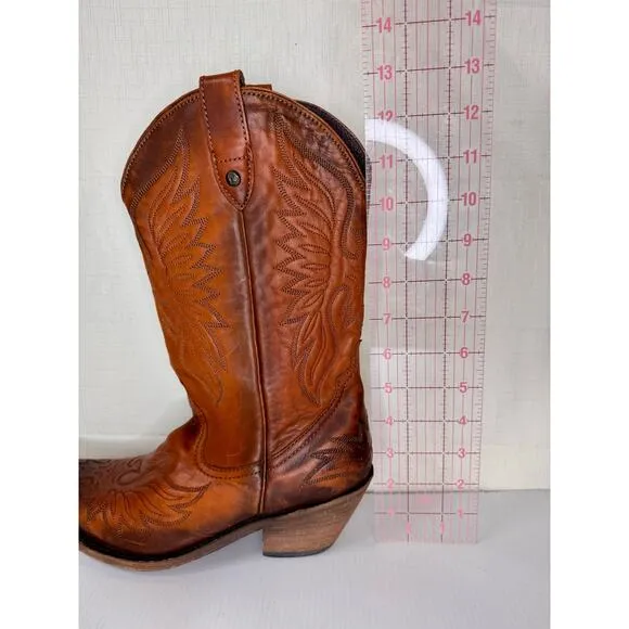 CABORCA Cowboy Boots Women's 8.5 Leather Western Coastal Cowgirl Festival Boho