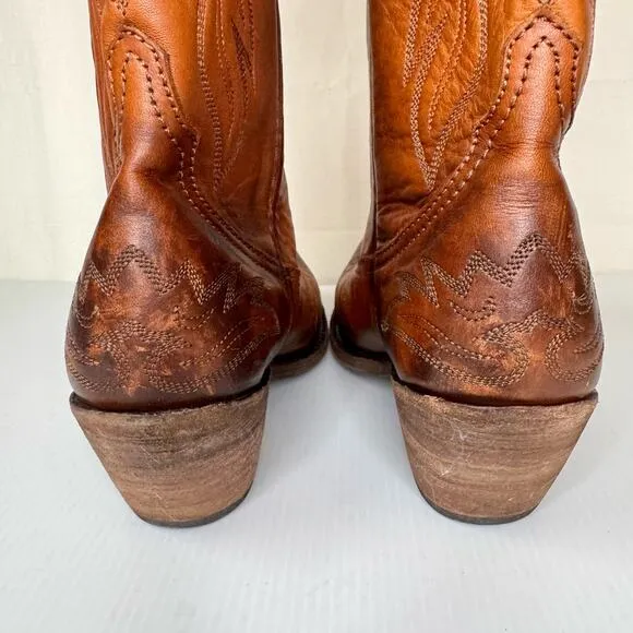 CABORCA Cowboy Boots Women's 8.5 Leather Western Coastal Cowgirl Festival Boho