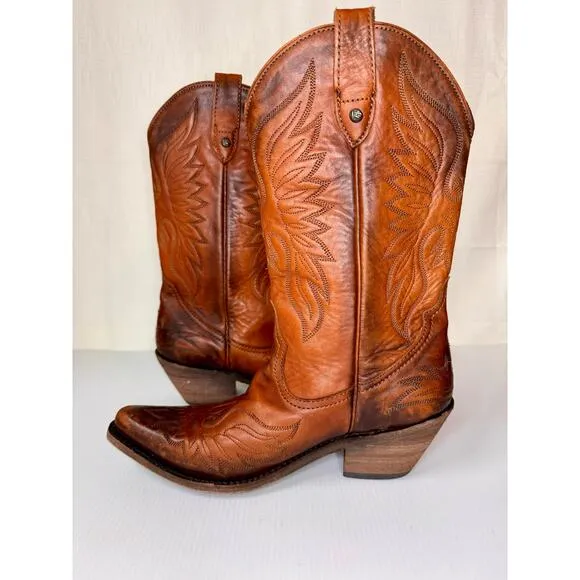 CABORCA Cowboy Boots Women's 8.5 Leather Western Coastal Cowgirl Festival Boho