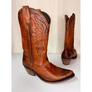 CABORCA Cowboy Boots Women's 8.5 Leather Western Coastal Cowgirl Festival Boho