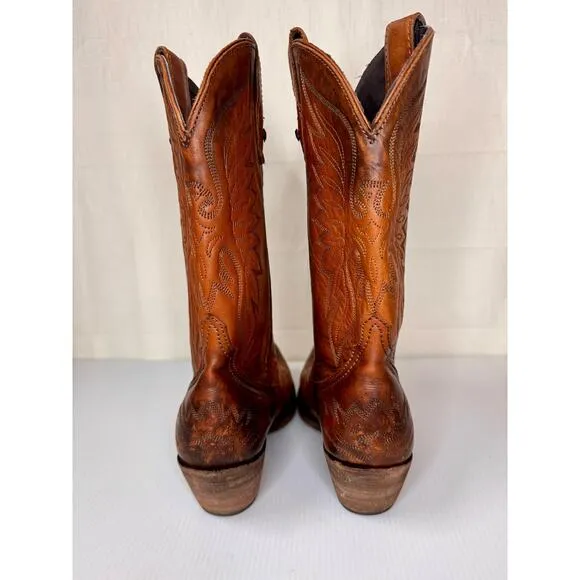 CABORCA Cowboy Boots Women's 8.5 Leather Western Coastal Cowgirl Festival Boho
