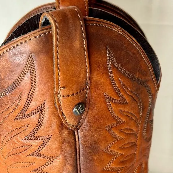 CABORCA Cowboy Boots Women's 8.5 Leather Western Coastal Cowgirl Festival Boho
