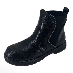 CAFÈNOIR Ankle Boots Snakeskin Studs Sparkle Women's Sz EU 38 NIB $250