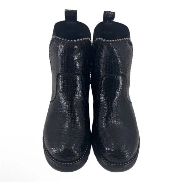 CAFÈNOIR Ankle Boots Snakeskin Studs Sparkle Women's Sz EU 38 NIB $250