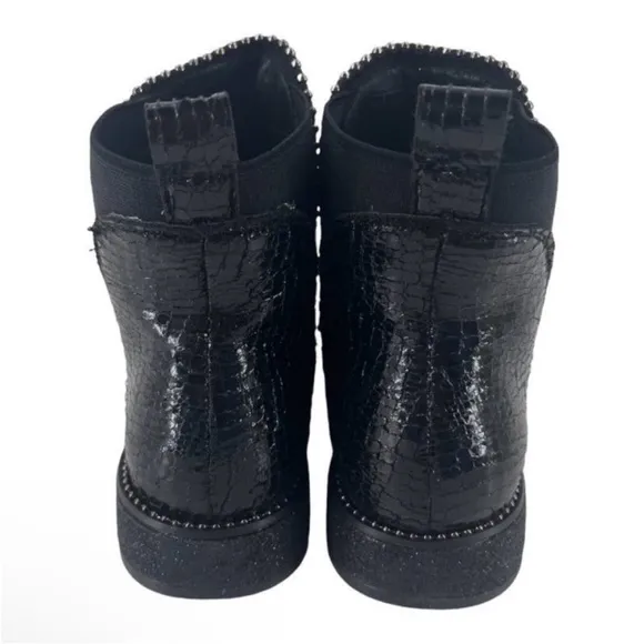 CAFÈNOIR Ankle Boots Snakeskin Studs Sparkle Women's Sz EU 38 NIB $250