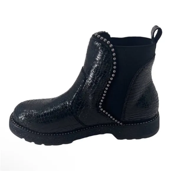 CAFÈNOIR Ankle Boots Snakeskin Studs Sparkle Women's Sz EU 38 NIB $250