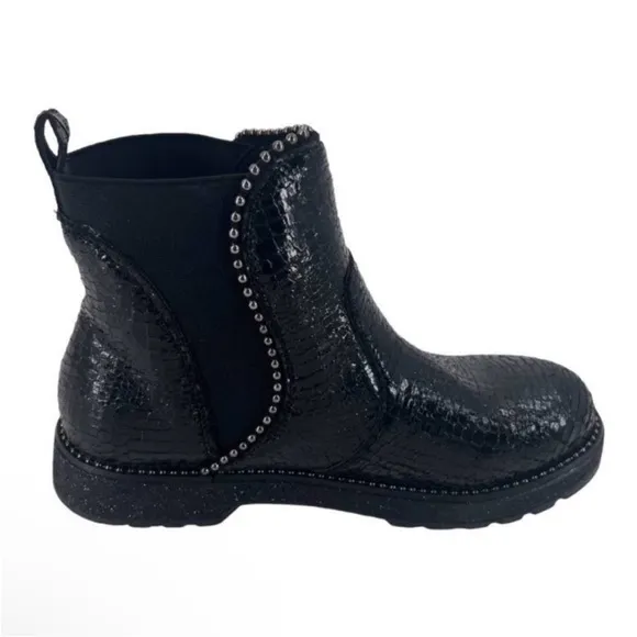 CAFÈNOIR Ankle Boots Snakeskin Studs Sparkle Women's Sz EU 38 NIB $250