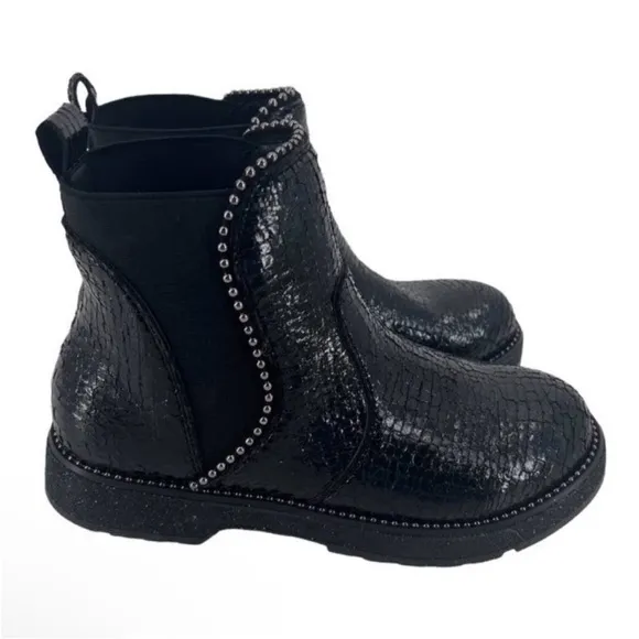 CAFÈNOIR Ankle Boots Snakeskin Studs Sparkle Women's Sz EU 38 NIB $250