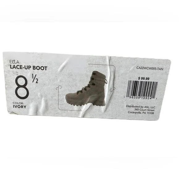Calia By Carrie Underwood Ella Lace Up Boot Size 8.5 Ivory Street Wear New