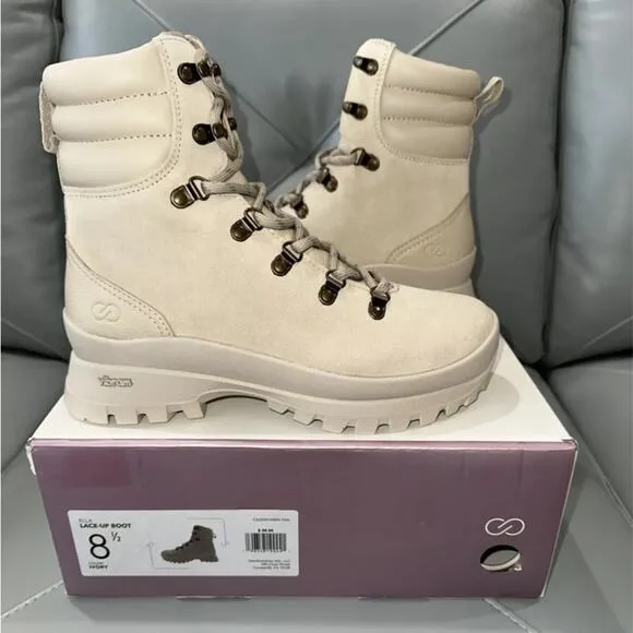 Calia By Carrie Underwood Ella Lace Up Boot Size 8.5 Ivory Street Wear New