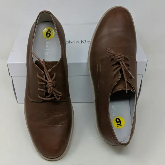 Calvin Klein Faustino Washed Leather Oxfords