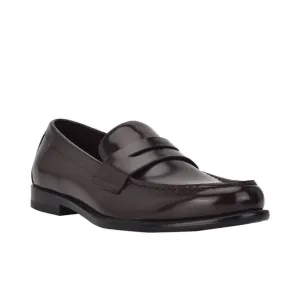 Calvin Klein Men's Crispo Penny Loafers Slip on Shoes, Bordeaux Dark Brown, 13M