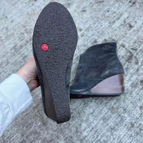 Camper Suede Boots Women's Size 38 Gray Ankle Wedge Leather Like New Indie‎