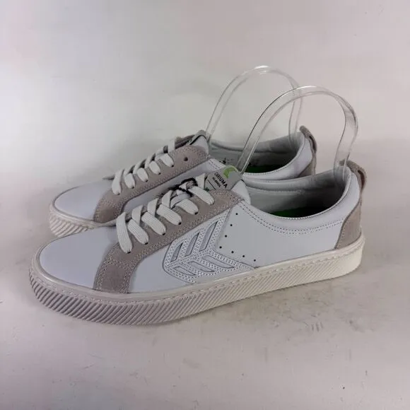 Cariuma Catiba Low Sneakers Mens 8.5 Off-White Leather Lace-Up SkateBoard Shoes