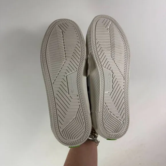 Cariuma Catiba Low Sneakers Mens 8.5 Off-White Leather Lace-Up SkateBoard Shoes