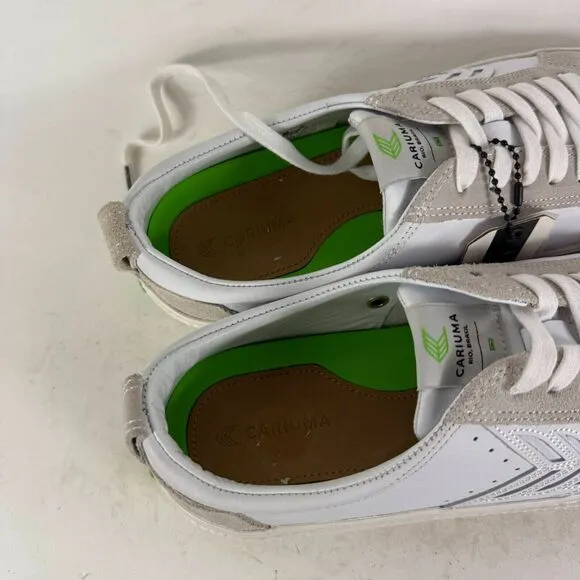Cariuma Catiba Low Sneakers Mens 8.5 Off-White Leather Lace-Up SkateBoard Shoes
